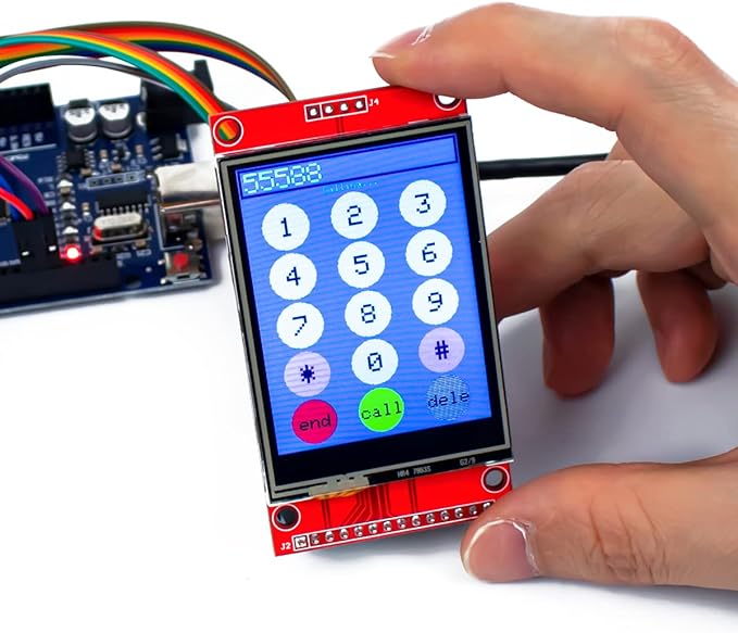 Hosyond 2.4 Inches TFT LCD Touch Screen Shield Display Module 320x240 SPI Serial ILI9341 with Touch Pen Compatible with Arduino R3/Mega2560 Development Board
