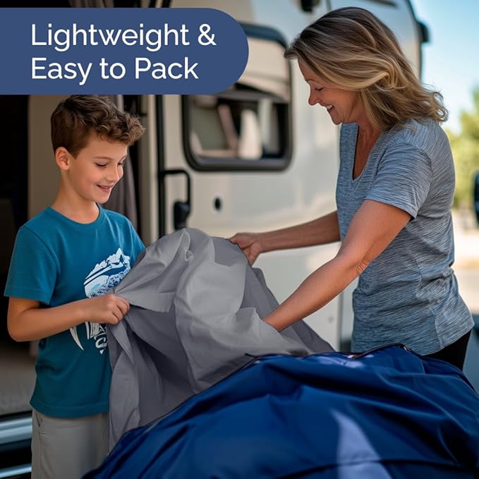 RV Short Queen Sheet Set 60 X 75 - 4 Piece RV Short Queen Bed Sheets - Soft, Breathable & Cooling - Designed for Bunks, Trailers & Campers - Fits 8” to 12" Mattress - Hotel Luxury Bedding - Steel Blue