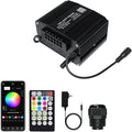 AZIMOM 2-in-1 Twinkle 12W Fiber Optic Starlight Box with Pure White Meteor, Sound Activated APP/Remote RGBW Light Source Driver Pure White Shooting Star for Car Home Star Lighting Decor