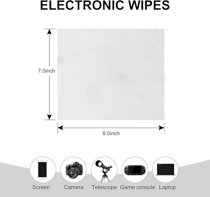 Screen Cleaner Cadith Electronic Wipes - Safely Clean Your Computer, Laptop, TV, Phone, and Tablet Screens - All Electronic Equipment - 8x7 Inches Screen Wipes(40PCS)