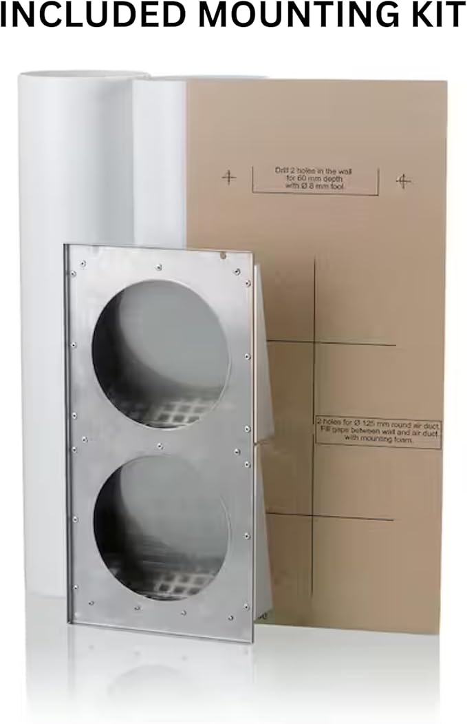 VENTS-US Micra 60 Kit – Ductless Wall Mount HRV Ventilation Fan with Included Mounting Kit Circulates Fresh Air In, Stale Air Out Reducing Heating Costs