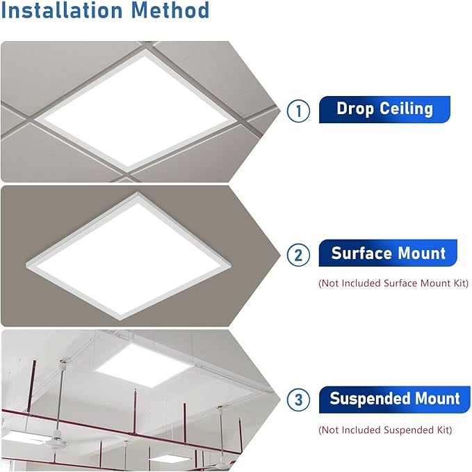 CycevSun 32 Pack 2x2 LED Flat Panel Light Drop Ceiling Fixture, 0-10V Dimmable, 20/30/40W Selectable, 3000K 4000K 5000K Switchable, 120-277V, ETL Listed