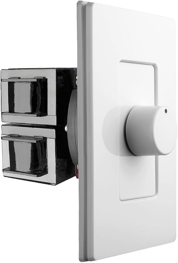 OSD Audio 300W Sleek, Modern, Minimalist Design in Wall Volume Control, Rotary Knob White Impedance Matching SLK300