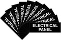All Quality Basic Electrical Panel Sign - Fire Regulation Safety Compliance Sign - Black - Large (10 Pack)