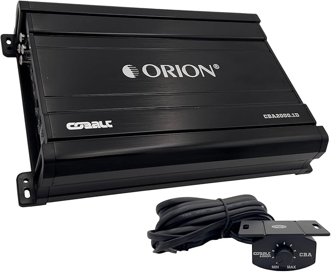 Orion Cobalt CBA2000.1D Monoblock 1-Channel Class D Amplifier for Car Subwoofer, 2000W MAX, 1/2/4 Ohm Stable, Adjustable Low Pass with Bass Boost, MOSFET Power Supply, Bass Knob Included