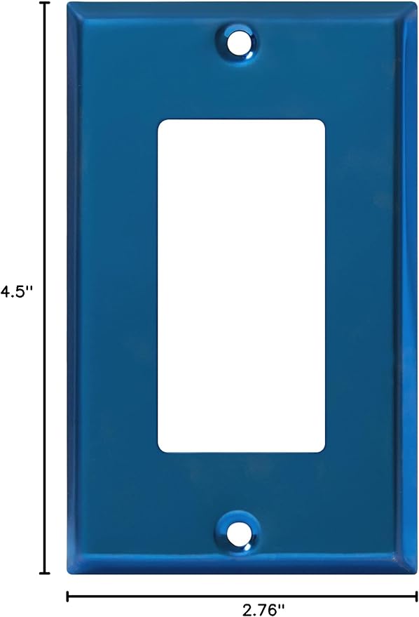 ENERLITES Decorator Switch Metal Wall Plate, Stainless Steel Outlet Cover, Corrosion Resistant, Standard Size 1-Gang 4.50" x 2.76", Stainless Steel 201, 7731-PBL, Polished Blue