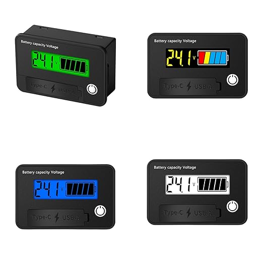 12V 24V Battery Capacity Indicators DC8-30V Leads Acid Lithium Voltages Tester Charging Levels Indicators Battery Capacity