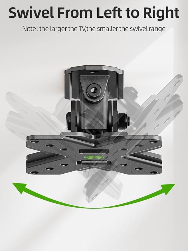 USX MOUNT Small TV Wall Mount Monitor Bracket | RV TV Mount | with Swivel and Tilt VESA Wall Mount for 10-26 27 32 inch LED OLED TVs and Monitors - VESA Size Up to 100x100mm and 22lb Capacity-XMS002