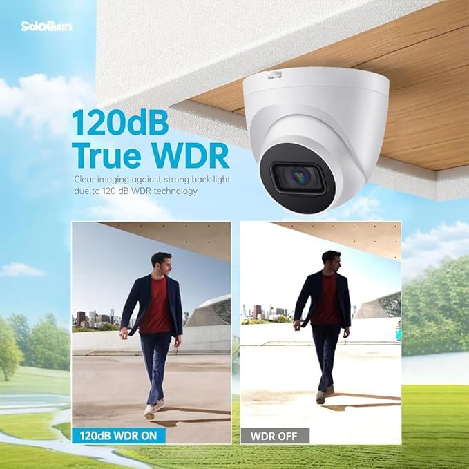 OHBET DahuaSecurity 4K 8MP PoE IP Dome Camera – Outdoor AI Security Turret Camera with Human & Vehicle Detection, 98ft IR Night Vision, IP67, Built-in Mic, Smart Surveillance for Home