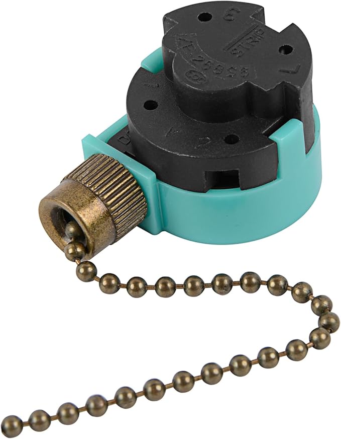 Ceiling Fan Switch ZE-268S6, Ceiling Fan Pull Switch, 4 Wire Fans Accessories Switch Compatible with Hunter Ceiling Fan Lights (Bronze Pull Chain)