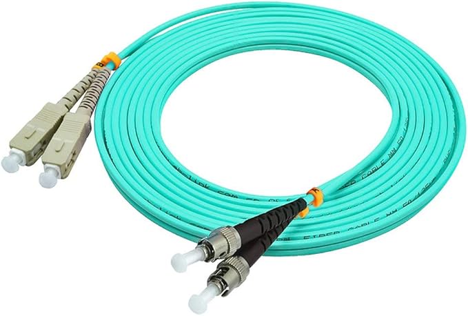 Jeirdus 5Meters 16ft SC to ST Duplex 50/125 10G OM3 Multi-Mode Fiber Optic Cable Jumper Optical Patch Cord SC-ST