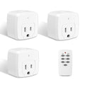 HBN Remote Control Outlet with 100FT RF Signal, Wireless On Off Switch Plug for Household Appliances, Battery Included, 15A/1875W(3 Outlets + 1 Remote)
