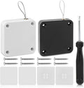 homfanseec Punch-Frees Automatic Sensor Door Closer, Sliding Screen Auto Door Closer, Residential Sliding Screen Door Closer, Storm Door Closer with Steel Drawstring, for Bedroom(Black+White)