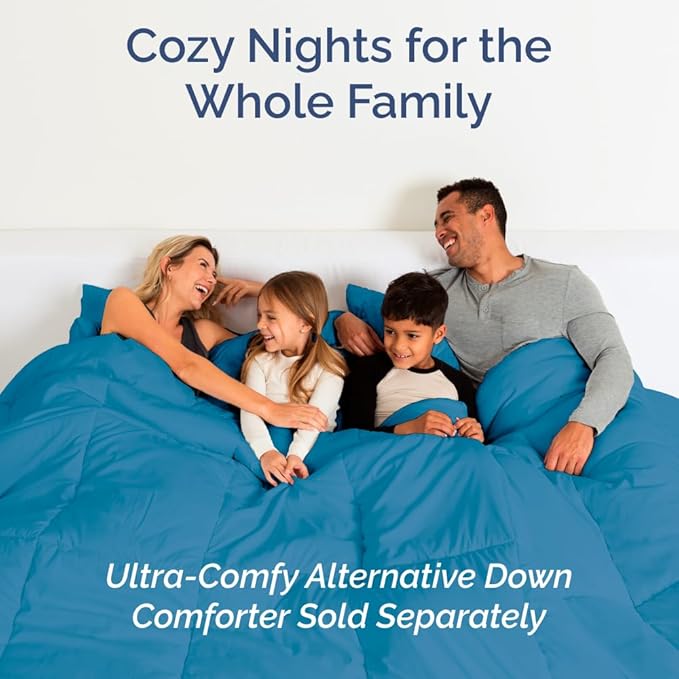 Full XL Bed Sheet Set - 4 Piece Extra Long Extended Full XL Sheets - Soft, Breathable & Cooling - Fits 8" to 16" Mattress w/ Deep Pockets - 54" x 80" - Easy-Fit, Wrinkle & Fade Resistant - Denim Blue