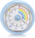 Teeloray Visual Timer for Kids Rainbow Kitchen Timer with Magnetic Base 60-Minute Countdown Mechanical Ringer Alert Cute Time Management Tool for Children and Adults Study Work Cooking, Blue