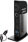 ZettaGuard USB 3.0 and USB-C Universal Laptop Docking Station for Windows and Mac (Dual 4K Video HDMI, Gigabit Ethernet, 6 USB 3.0 Ports, 3.5 mm Audio)