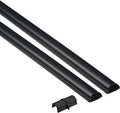 D-Line 31.4in TV Cord Hider, Patented Half Round Cable Cover, Hide Wall Mount TV Wires, Hinged One-Piece Cable Concealer, Adhesive, Decorative Raceway - 2X 0.78in W x 0.39in H x 15.7in L - Black