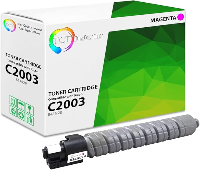 TCT C2003 Toner Cartridge 4 Pack - Compatible Replacement for Ricoh Aficio 841918 841921 841920 841919 Works with Ricoh Aficio MP C2003 2503 Printers (Black Cyan Magenta Yellow)