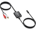 eSynic RCA to Optical Audio Converter-7ft Cable Long-Only from RCA to SPDIF Toslink-Not Bi-Directional-Easy to Setup-Aluminum Alloy Analog to Digital Audio Adapter for CD Player to Optical Soundbar
