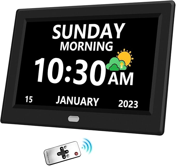 MRCHYDZ 11 Inch Clock with Day and Date for Elderly Large Display Digital Clocks 12 Alarm 3 Display Modes Large Font Alzheimer's Clock Alarm Clocks for Seniors Auto DST 11in Black