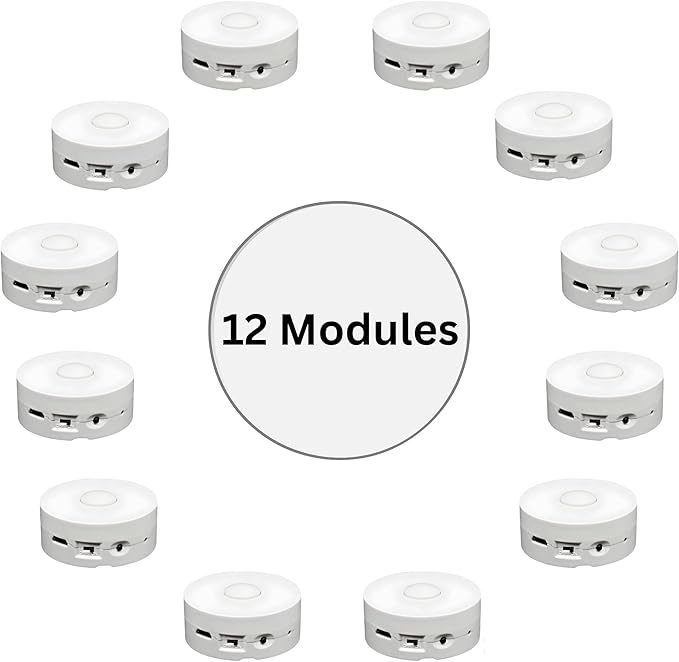RediTech Go™ 12-Pack Recordable Voice Modules – MP3 Upload from a Windows Computer, 4-Minute Playback, USB-Rechargeable Sound Box for Stuffed Animals, Plush Toys, DIY Crafts & Keepsake Gifts (white)