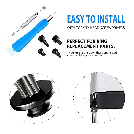CYJJZQ Fast Wall Charger Charging Cable Cord Orange & Replacement Ring Doorbell Screwdriver Blue Screw Kit Fit for Fits All Ring Video Doorbell Models