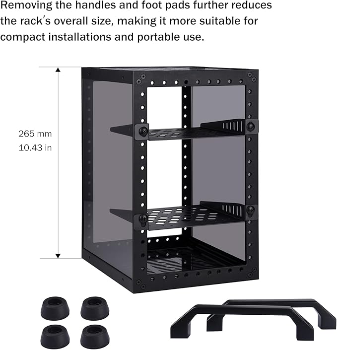 GeeekPi DeskPi RackMate TT Mini Server Cabinet for Mini PC, Network, Servers, Audio, and Video Equipment