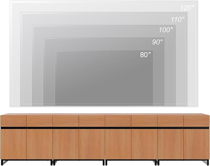 WAMPAT Modern TV Stand for TVs up to 120 inch, 4 in 1 Wood Entertainment Center TV Console Table with Adjustable Shelves and Metal Base for Living Room,Bedroom, Mocha