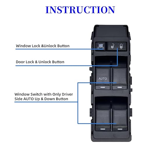 04602780AA Power Window Switch Control Compatible with Dodge Avenger Charger Caliber Magnum Ch'rysler 200 300 Sebring J'eep Compass Patriot Mitsubishi Replace OE 4602780AA Left Front Driver Side
