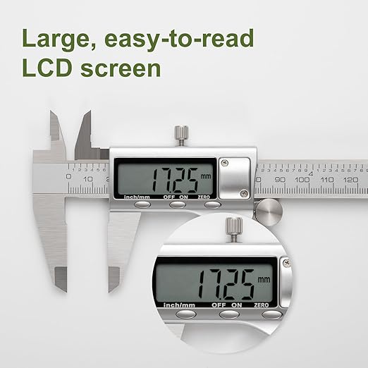 SCITOOLS All-Metal Digital Caliper 0-12" Measuring Tool, Micrometer Caliper with Auto-Off Feature, Interchangeable Between inches and millimeters for DIY/Household and 3D Printing