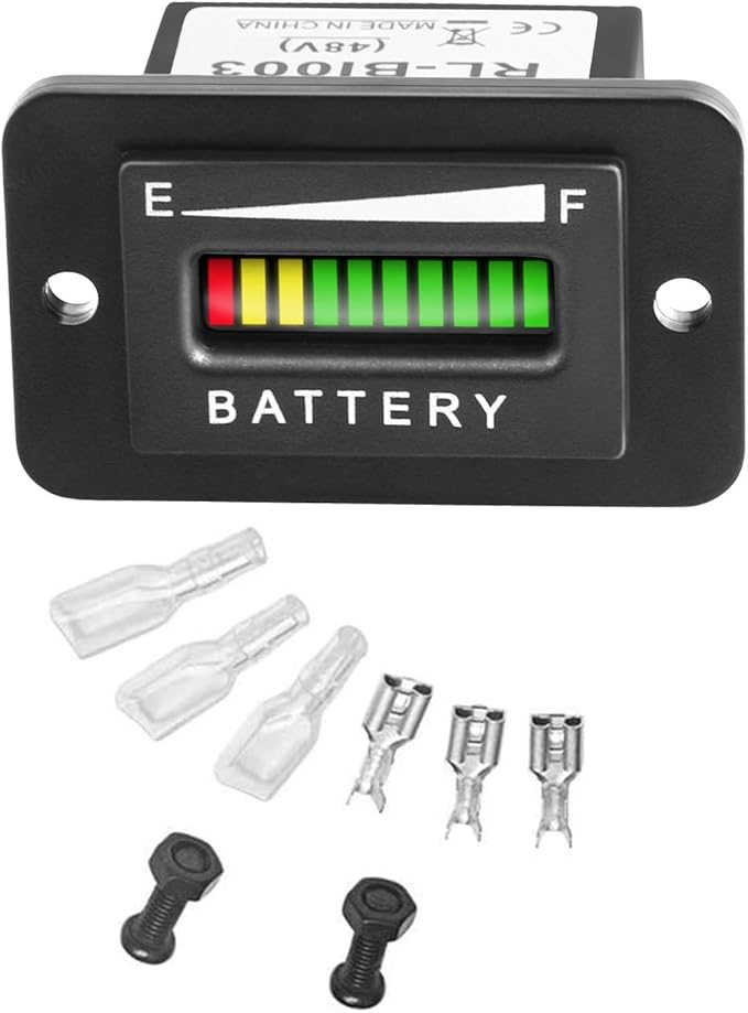 HUSUKU 48V led Battery Indicator 48 Volt Battery Meter led Voltmeter Gauge led Digital Voltmeter for Golf Cart Club Car EZGO Yamaha
