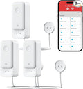 SwitchBot WiFi Water Leak Detector, Smart Water Sensor with 100dB Adjustable Alarm&App Alerts, IP67 Waterproof, Detector for Home with 3.28ft Sensing Cable, No Hub Required (Support 2.4G) (3, White)