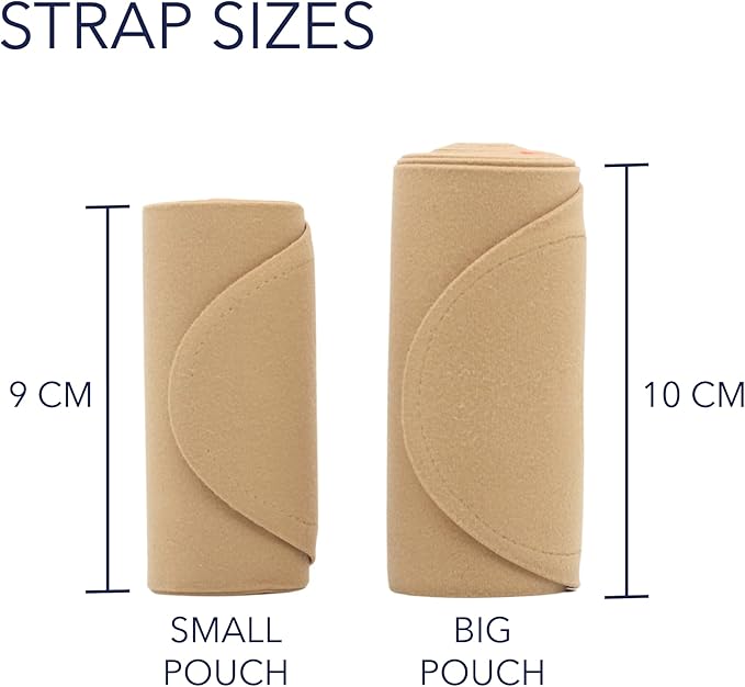 URSA Waist Strap - Ultra Slim, Breathable & Stretchy Microphone Transmitter Straps. Compatible with Most Transmitter/Receivers (Brown, Medium Waist - Big Pouch)