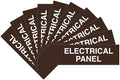 All Quality Basic Electrical Panel Sign - Fire Regulation Safety Compliance Sign - Dark Brown - Large (10 Pack)