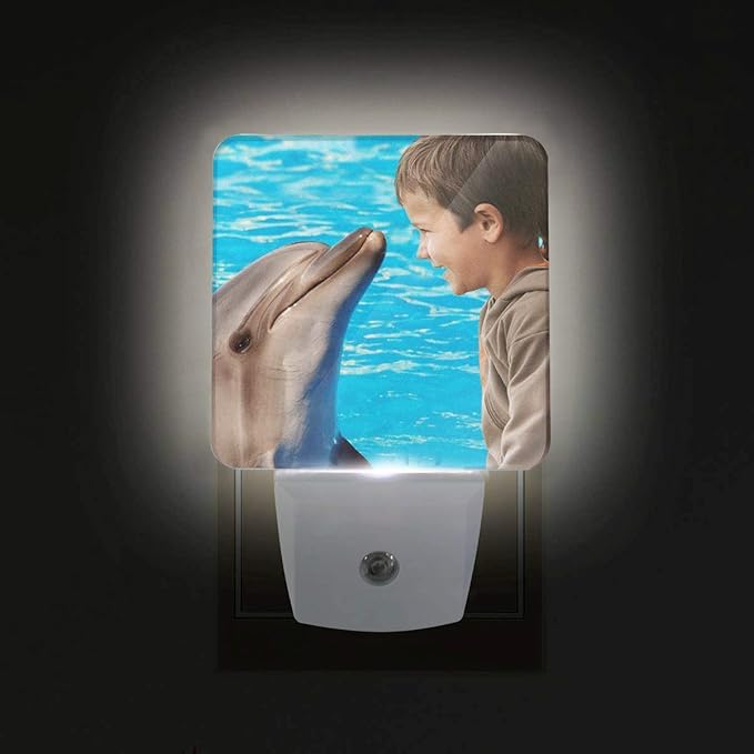COWDIY Custom Plug in Night Lights, Personalized Your Own Photo on LED Lamps, Auto Sensor Warm Sweet Nightlights for Bathroom/Toilet/Bedroom/Nursery (1Pcs)
