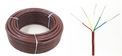 eastwire 18/5 50ft Thermostat Wire 18/5 18 Gauge 5 Conductors ETL 18-5 50 Feet Brown (18/5, 50ft)
