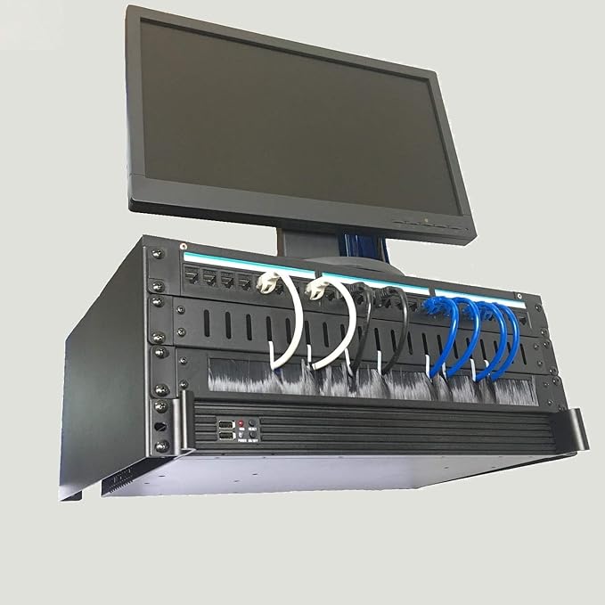 Jingchengmei 2 Pack-1U Brush Panel 19-inch Rack Mount Disassembled Cable Management Panel with Brush for Cable Entry in 19" Server Rack or Cabinet Black (BF01UAB2PC)