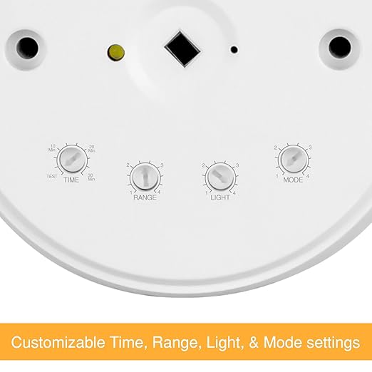 ENERLITES High Bay 360 Degree PIR Line Voltage Ceiling Occupancy Motion Sensor w/Daylight Harvesting Dimming, 1200-2800 sq. ft. Coverage, 120-277VAC, Commercial/Industrial, UL Listed, MPC-50HD, White