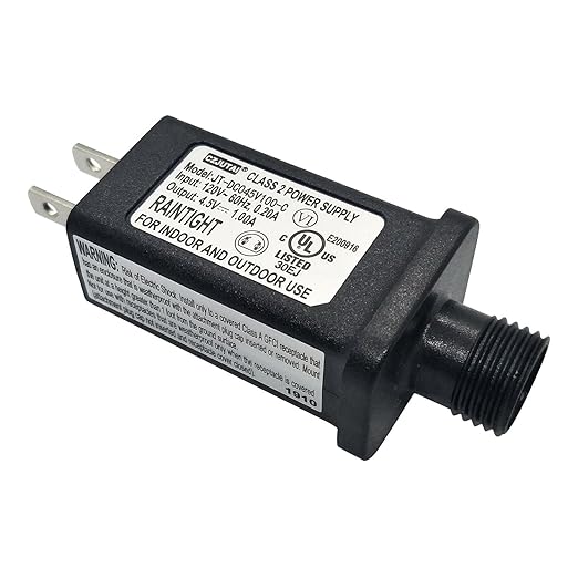 4.5V 1A LED Controller LED Transformer Class 2 Power Supply, IP44 Waterproof Low Voltage Transformer US Plug for Christmas Light, String Light