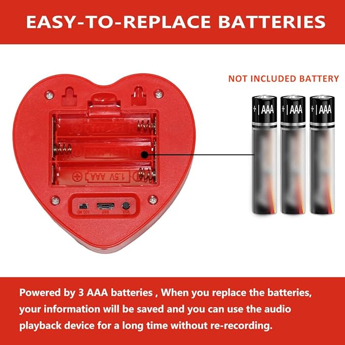 Voice Recorder for Stuffed Animal,JRGKJCP 5min Personal Voice Message Recordable Sound Recorder Chips Module for Christmas Plush Toy and Manual DIY Creative Sound Presents for Boyfriend(Red)