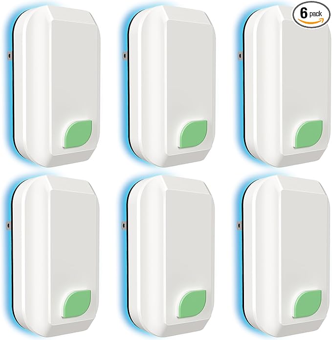PVACG 6Pack Plug In Ionic Air Purifier,Negative Ion Air Purifier for Home Portable Plug-In Air Ionizers for Smoke, Pets Smell Quiet Mini Air Freshener for Home, Bedroom, Office, Living Room (6)