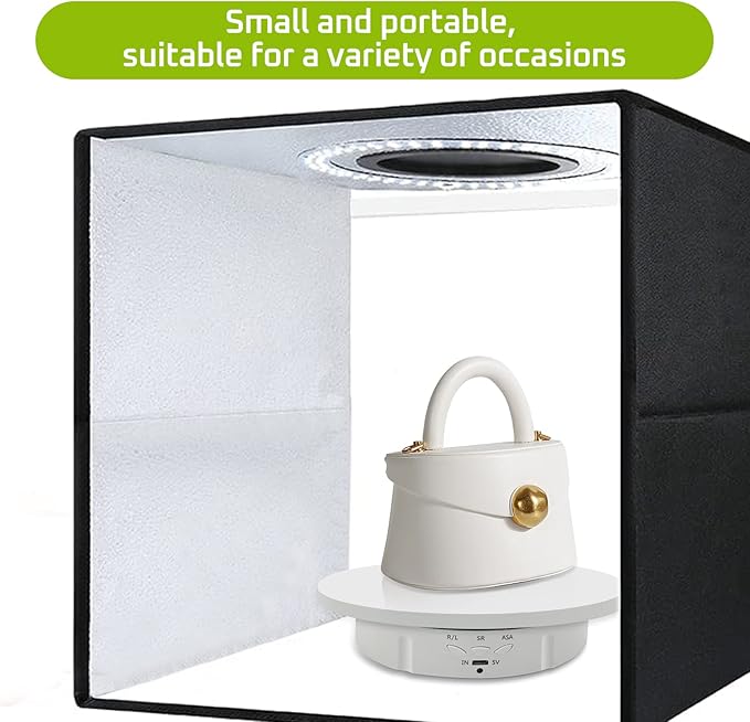 JAYEGT 3 in 1 Motorized Rotating Display Stand with 5.74/7.08/8.66 inch Replacement Cover，Max 22lbs Load , 3D Models, Cake -White