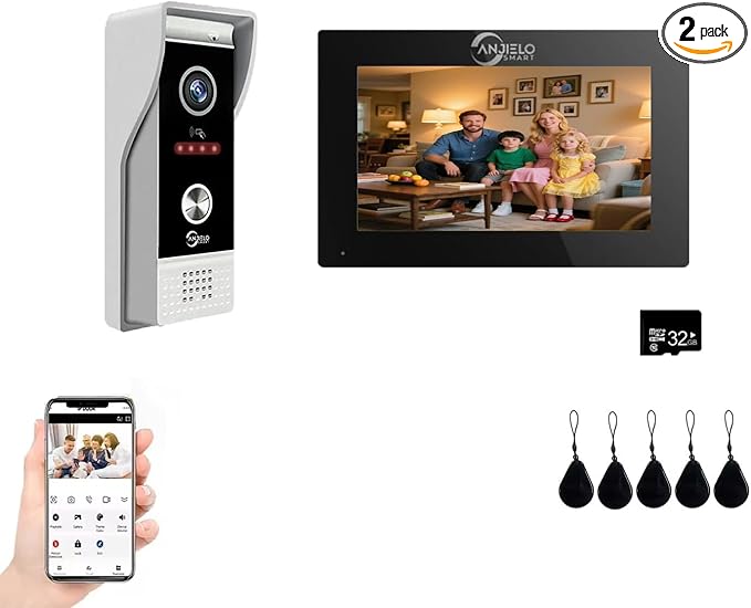 Video Doorbell Intercom System,7 Inches Touch Screen Video Doorbell Door Phone System,Support Remote Unlock, Dual-Way Intercom,Night Vision for Villa House Office Apartment (1-Camera + 1-Monitor)