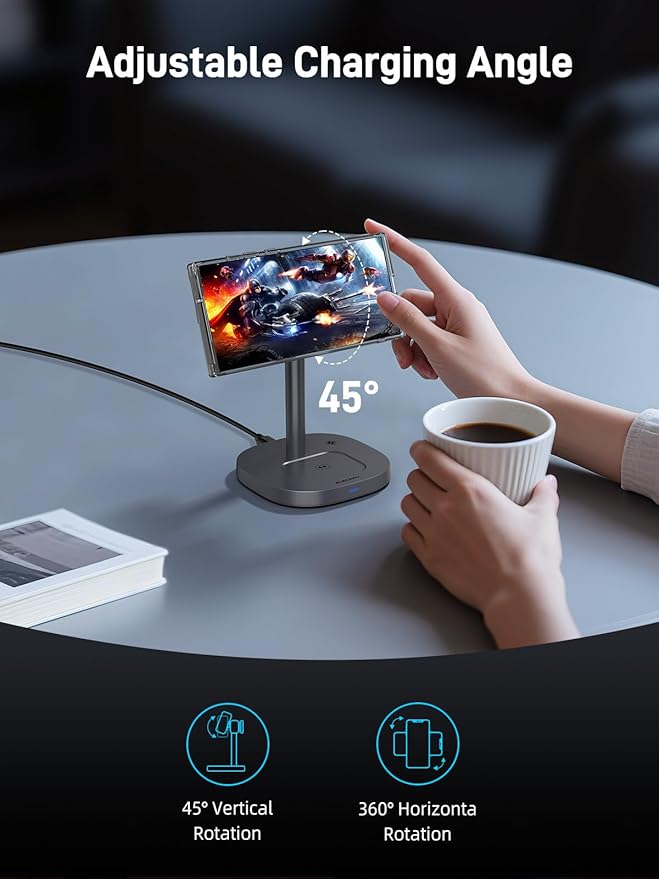 3 in 1 Magnetic Charging Station for Samsung, Qi2 Certified Phone-Cooling Magsafe Wireless Charger for Samsung Galaxy Z Fold 7/Flip 7/S25 Ultra/S24, Galaxy Watch 8/Ultra/7/6/5, Galaxy Buds 3 Pro/3
