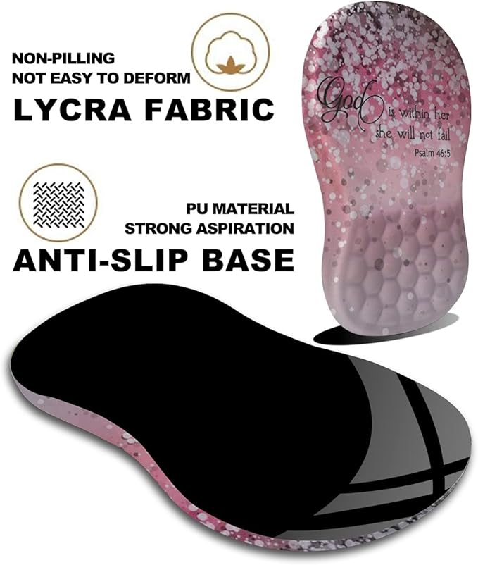 KUOSGM Mouse Pad Wrist Support, Ergonomic Mouse Pad with Massage Dot, Comfortable Computer Mouse Pad for Laptop, Wrist Rest Pain Relief Mousepad with Non-Slip PU Base for Office & Home, 12 x 8 in