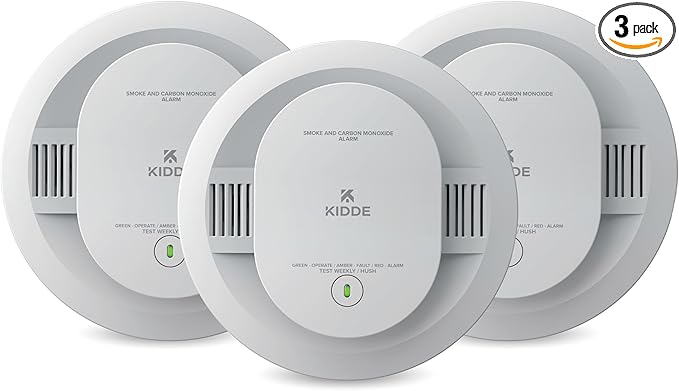 Kidde Smoke and Carbon Monoxide Detector, AA Battery Powered with LED Status Lights, 85 dB Alarm, 5 inches, 3-Pack
