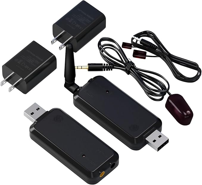 SPENFiLY Wireless IR Signal Booster – Infrared Repeater Kit with Long‑Distance Transmission, Compatible with TVs, Media Players, Air Conditioners & Other IR Appliances (Control of ２ Devices)