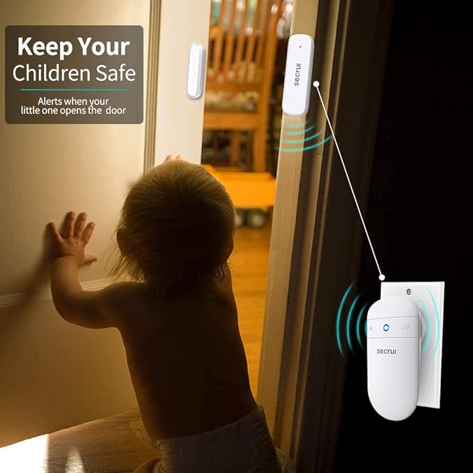 SECRUI Door Chime, Door Open Sensor Chime for Business/Home When Entering, Adjustable Volume, Easy Installation, 400ft Range, 52 Chimes, M508+D7