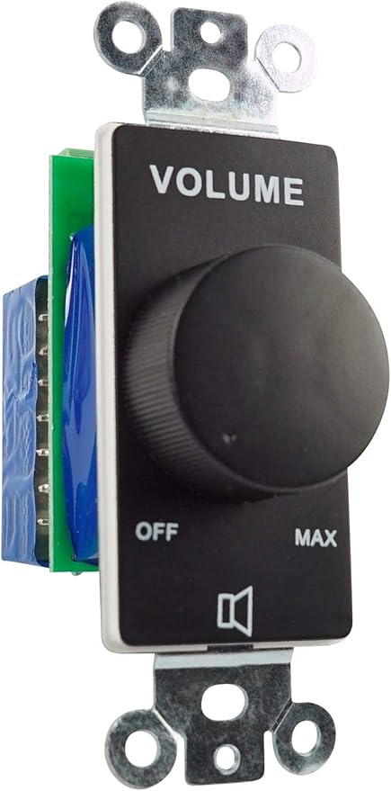 Rockville VOL70100 100 Watt Wall Volume Control 70V, 11-Step Attenuation, Euro-Block Connector, Dust-Protected, Perfect for Commercial Audio Systems