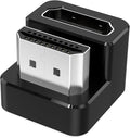AGVEE 2 Pack (Long Side Inward) 180 Degree Angled HDMI Male to HDMI Female Adapter, U-Shaped 8K@60HZ Converter Coupler Connector Extender for Portable Display Monitor Accessories, Black